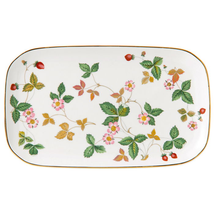 Wedgwood Fuente Rectangular Wild Strawberry 25 cm Bone China/ New Bone China Wedgwood Fuente Rectangular Wild Strawberry 25 cm Bone China/ New Bone China